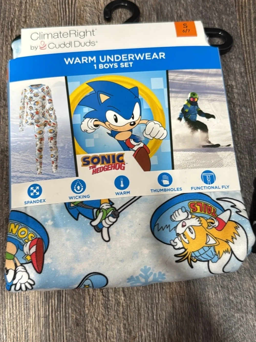 2 sonic and athletic works warm underwear set for kids